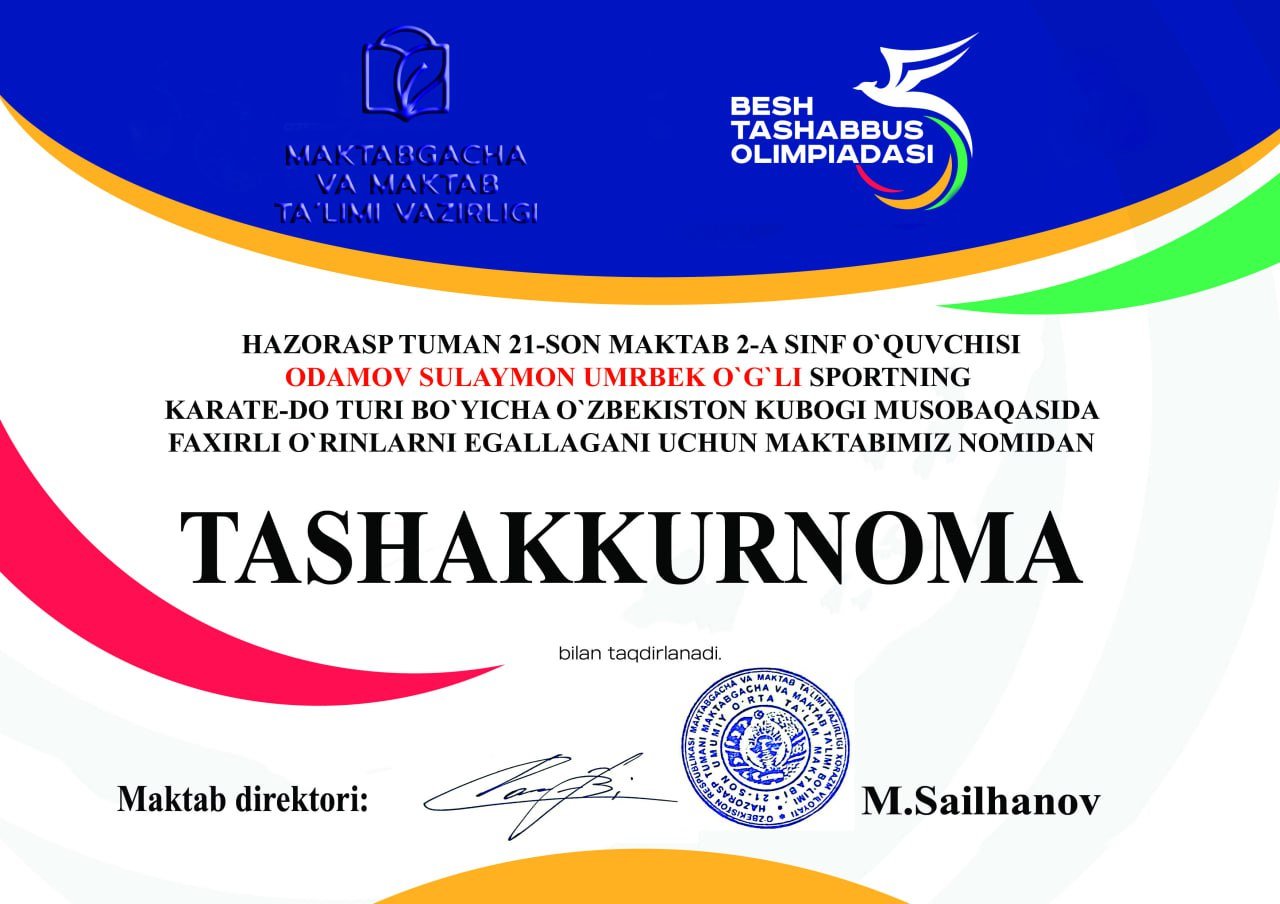 Sportchilarimiz yutuqlari